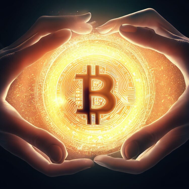 Bitcoin met 2 handen