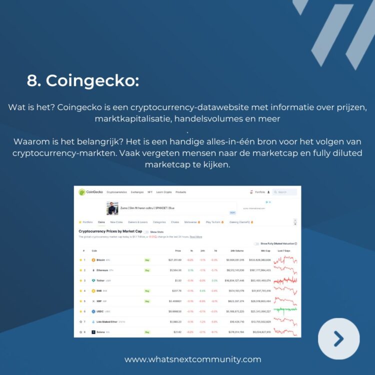 De top 10 tools WhatNext voor het analyseren van crypto projecten 🔨