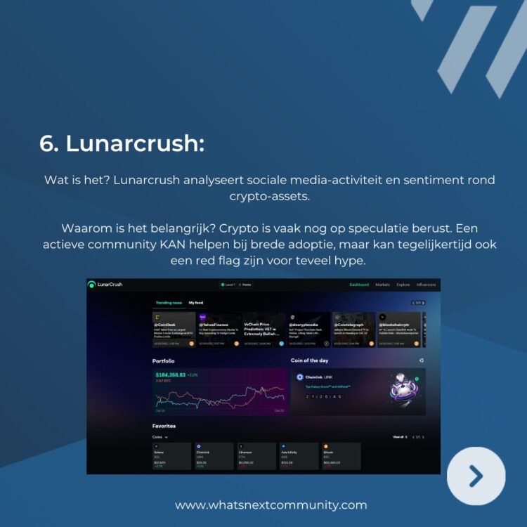 De top 10 tools WhatNext voor het analyseren van crypto projecten 🔨
