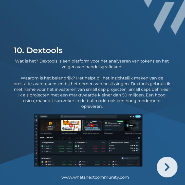 De top 10 tools WhatNext voor het analyseren van crypto projecten 🔨