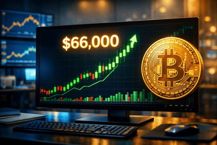 Bitcoin stijgt boven $66.000 vóór Trump-toespraak en zakt daarna terug