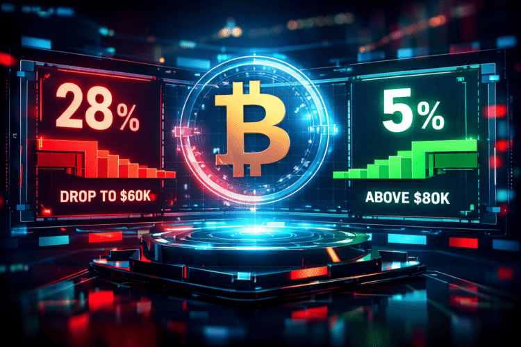Voorspellingsmarkten zien grotere kans dat Bitcoin onder $60K zakt deze maand