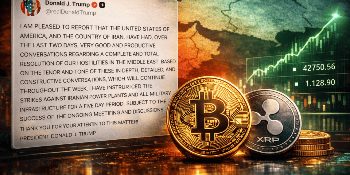 Bitcoin en XRP stijgen terwijl Trump spreekt over “productieve gesprekken” met Iran