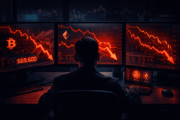 Bitcoin zakt onder $70,000 terwijl markten dalen na stijging olieprijs