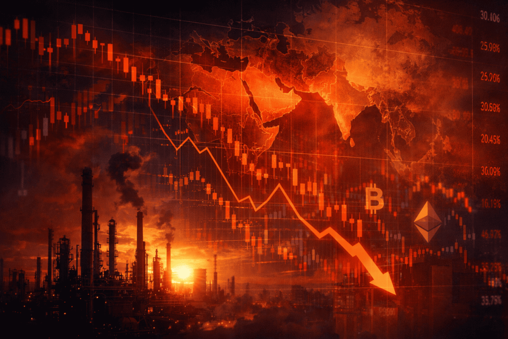 Bitcoin zakt onder $70,000 terwijl markten dalen na stijging olieprijs