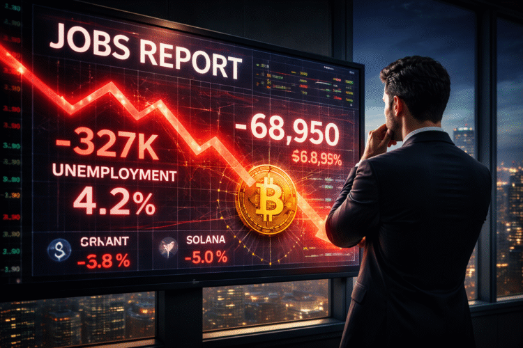 Waarom Stijgt en Daalt Crypto? Bitcoin Daalt Na Zwak Banenrapport en Beëindigt Rally