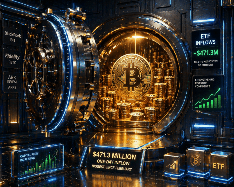 Bitcoin ETF-instroom bereikt $471 miljoen terwijl investeerders zich positioneren voor geopolitieke onzekerheid