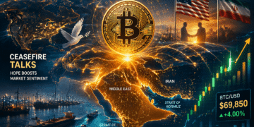 Bitcoin stijgt 4% richting $70,000 door hoop op staakt-het-vuren