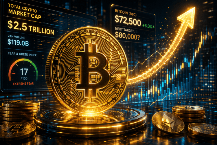 Crypto Marktkapitalisatie Weer Boven $2,5 Biljoen, Is $80K Bitcoin de Volgende Stap