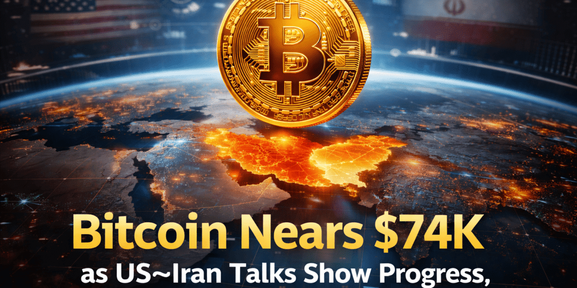 Bitcoin nadert $74K terwijl VS–Iran gesprekken vooruitgang tonen, maar nog geen akkoord