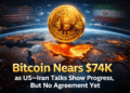Bitcoin nadert $74K terwijl VS–Iran gesprekken vooruitgang tonen, maar nog geen akkoord
