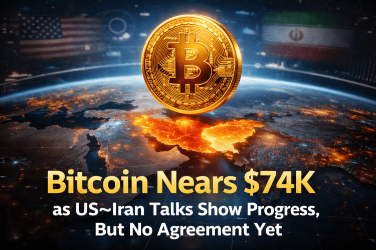 Bitcoin nadert $74K terwijl VS–Iran gesprekken vooruitgang tonen, maar nog geen akkoord