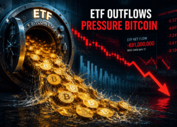 Bitcoin Worstelt Rond $59K terwijl ETF-uitstroom Toeneemt en Grote Optievervaldag Nadert